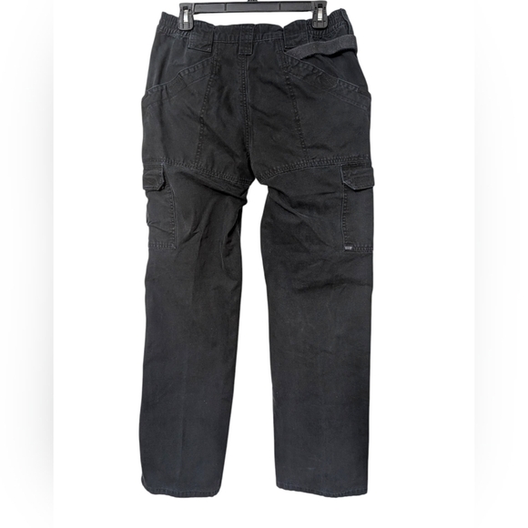 5.11 Tactical Black Cargo Pockets Cotton Canvas Work Wear Pants Size 8 Long - Picture 2 of 8